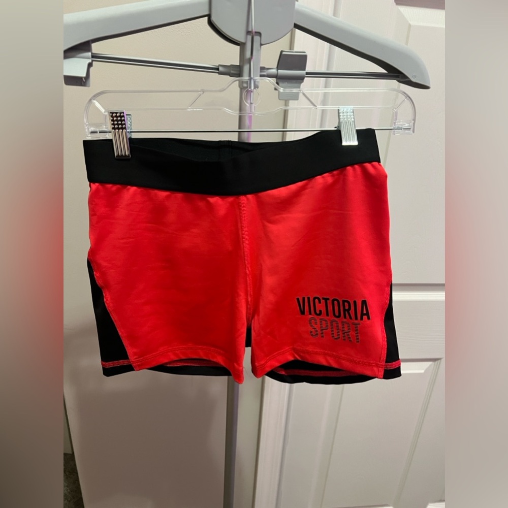 Victoria Secret Sport Black & Red Biker Shorts Size Small NWT